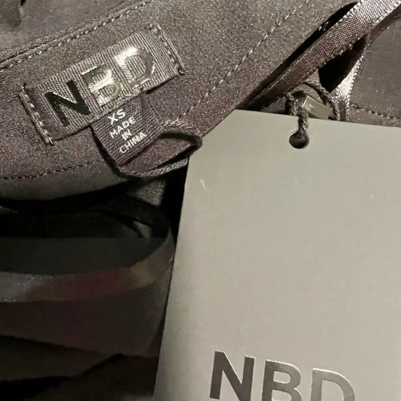 NBD Hollywood & Vine Mini Dress size XS Black Rhinestone Straps - Picture 5 of 7